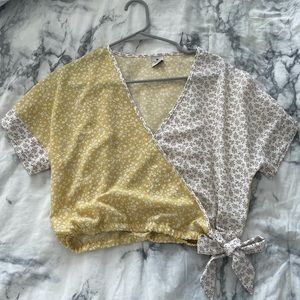 Yellow floral blouse